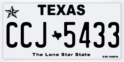 TX license plate CCJ5433