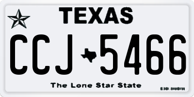 TX license plate CCJ5466