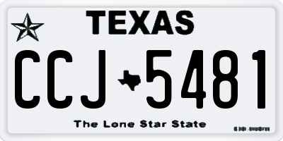 TX license plate CCJ5481