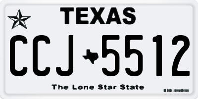 TX license plate CCJ5512