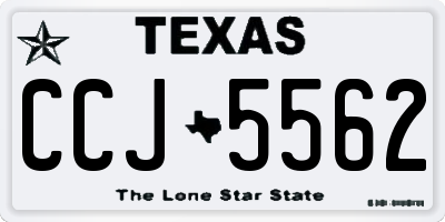 TX license plate CCJ5562
