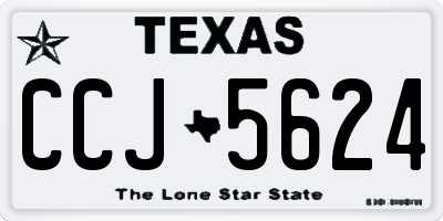 TX license plate CCJ5624