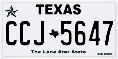 TX license plate CCJ5647