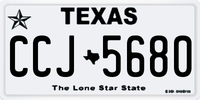 TX license plate CCJ5680