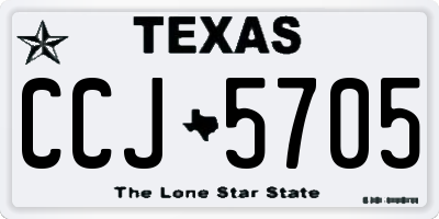 TX license plate CCJ5705