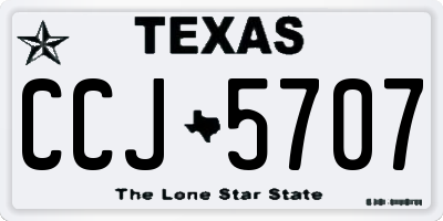 TX license plate CCJ5707