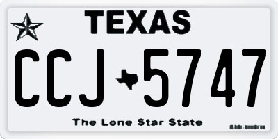 TX license plate CCJ5747