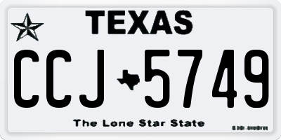 TX license plate CCJ5749