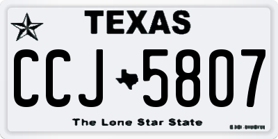 TX license plate CCJ5807