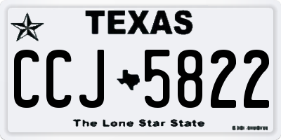 TX license plate CCJ5822