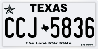 TX license plate CCJ5836