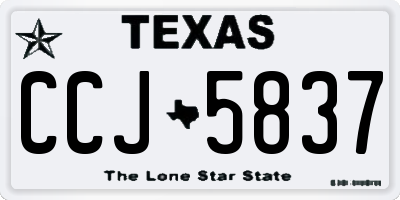 TX license plate CCJ5837