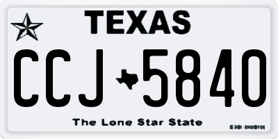 TX license plate CCJ5840