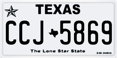 TX license plate CCJ5869