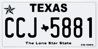 TX license plate CCJ5881