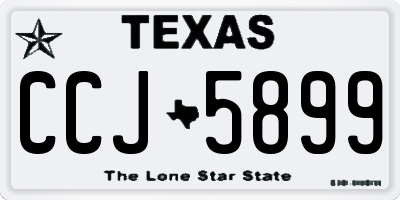 TX license plate CCJ5899