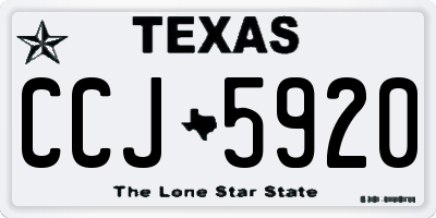 TX license plate CCJ5920