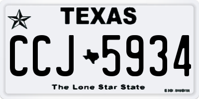 TX license plate CCJ5934