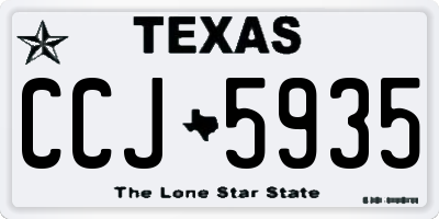 TX license plate CCJ5935