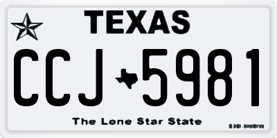 TX license plate CCJ5981