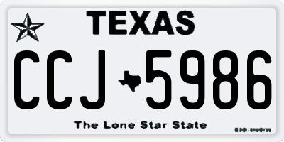 TX license plate CCJ5986