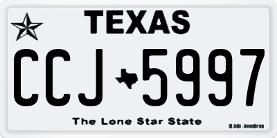TX license plate CCJ5997