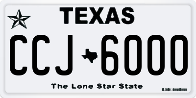 TX license plate CCJ6000