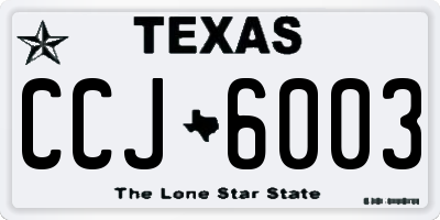 TX license plate CCJ6003