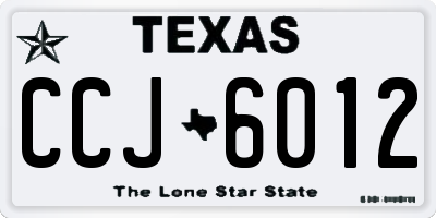TX license plate CCJ6012