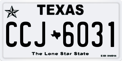TX license plate CCJ6031