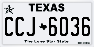 TX license plate CCJ6036