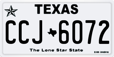 TX license plate CCJ6072
