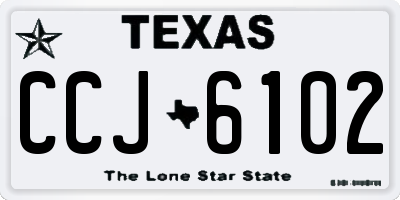 TX license plate CCJ6102