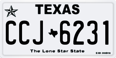 TX license plate CCJ6231