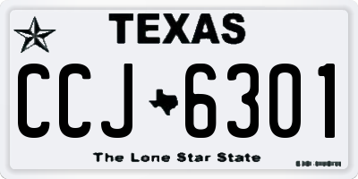 TX license plate CCJ6301