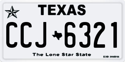 TX license plate CCJ6321