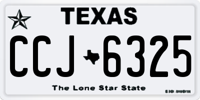 TX license plate CCJ6325