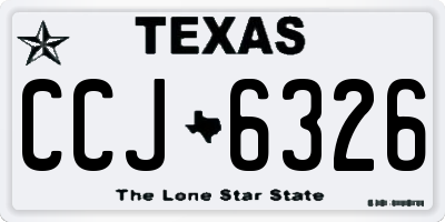 TX license plate CCJ6326