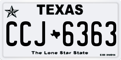 TX license plate CCJ6363