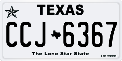 TX license plate CCJ6367
