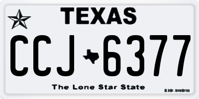 TX license plate CCJ6377