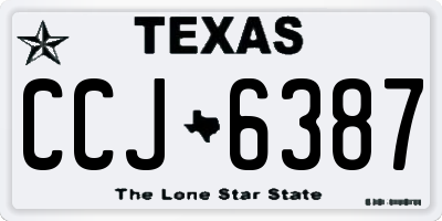 TX license plate CCJ6387