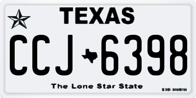 TX license plate CCJ6398