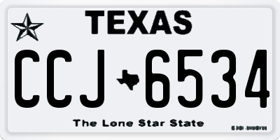 TX license plate CCJ6534