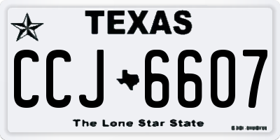 TX license plate CCJ6607