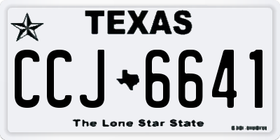 TX license plate CCJ6641