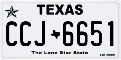 TX license plate CCJ6651