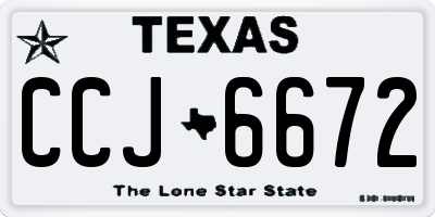 TX license plate CCJ6672