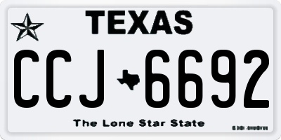 TX license plate CCJ6692