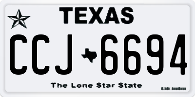 TX license plate CCJ6694